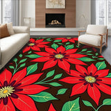 Poinsettia Bloom Entry with Golden Accent Details(Red)