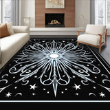 Celestial Starburst Radial Design with Cosmic Swirl (Black) - ODIKA