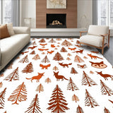 Enchanted Forest Animals Doormat Woodland Creatures Theme(Brown)