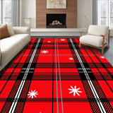 Heritage Tartan Check with Whimsical Snowflake Accents and Interlocking Bands(Red)