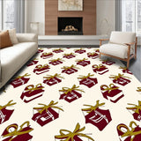 Vintage Holiday Gift Box Motif With Interlocking Accents(Ivory)