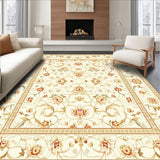 Elegant Floral Scrollwork Area for Indoor Decor(Beige)