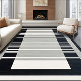 Minimalist Dual Tone Striped Floor Covering with Absorbent Non Slip Texture(Gray)