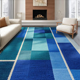 Ultra Soft Area Rug, Non Slip, Stain Resistant, Washable Area Rugs for Living Room, Bedroom, Plush Pink Tibetan Tiger Meditation Rug(Blue)