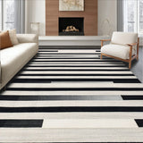 Stylish Black And White Stripe Absorbent Doorway(Black)