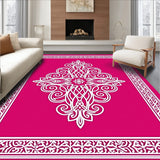 Luxurious Swirl Medallion Trellis Modern Contemporary Elegant (Pink)