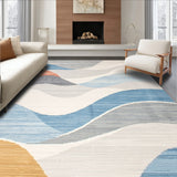 Dynamic Curved Stripes Combining Light Gray Blue and Warm Beige Tones(Gray)