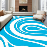 Swirling Waves Featuring Fluid Interlocking Motifs (Blue)