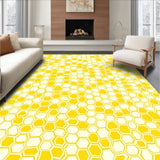 Honeycomb Hexagonal Modern Abstract Artistic Vibrant Decorative(Yellow)