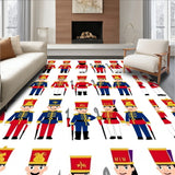 Festive Soldier Guard Motif Decorative Floor Covering(Red)