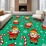 Whimsical Holiday Elf and Cane Semi Circle Design(Green)