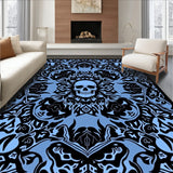 Dark Floral Skull Garden with Mysterious Botanical Accents(Blue)