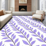 Abstract Botanical Arrangement with Curved Leaf and Muted Purple Tones (Purple)