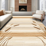 Whispering Wheat Stalks Area Beige Brown Palette(Beige)