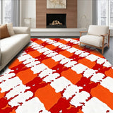 Festival Lattice Plaid Abstract Expressionist(Orange)