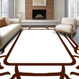 Modern Interlocking Border with Abstract Motif and Accents (Brown)