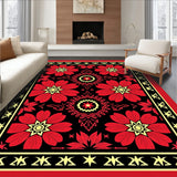 Poinsettia Bloom Medallion with Border Framework(Red)