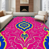 Paisley Teardrop Design Machine Floor Covering (Pink)
