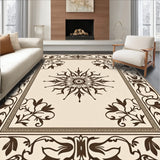 Broadway Collection Elegant Floral Medallion Tapestry(Beige)