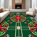 Classic Interlocking Plaid Featuring Holly Leaf and Berry Highlights(Red)