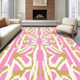 Modern Interlocking Lattice Featuring Subtle Abstract Brushstroke Details (Pink)