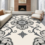 Vintage Floral Medallion Distressed Heritage Elegant Timeless(Black)