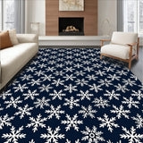 Rustic Winter Wonderland Entrance Frosty Flakes Farmhouse(Blue)