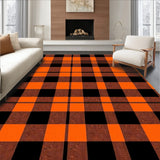 Buffalo Plaid Doormat Cotton Farmhouse Style(Orange)