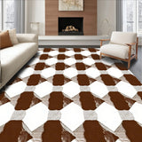 Countryside Gingham Flat Decorative Elegant Cabin(Brown)