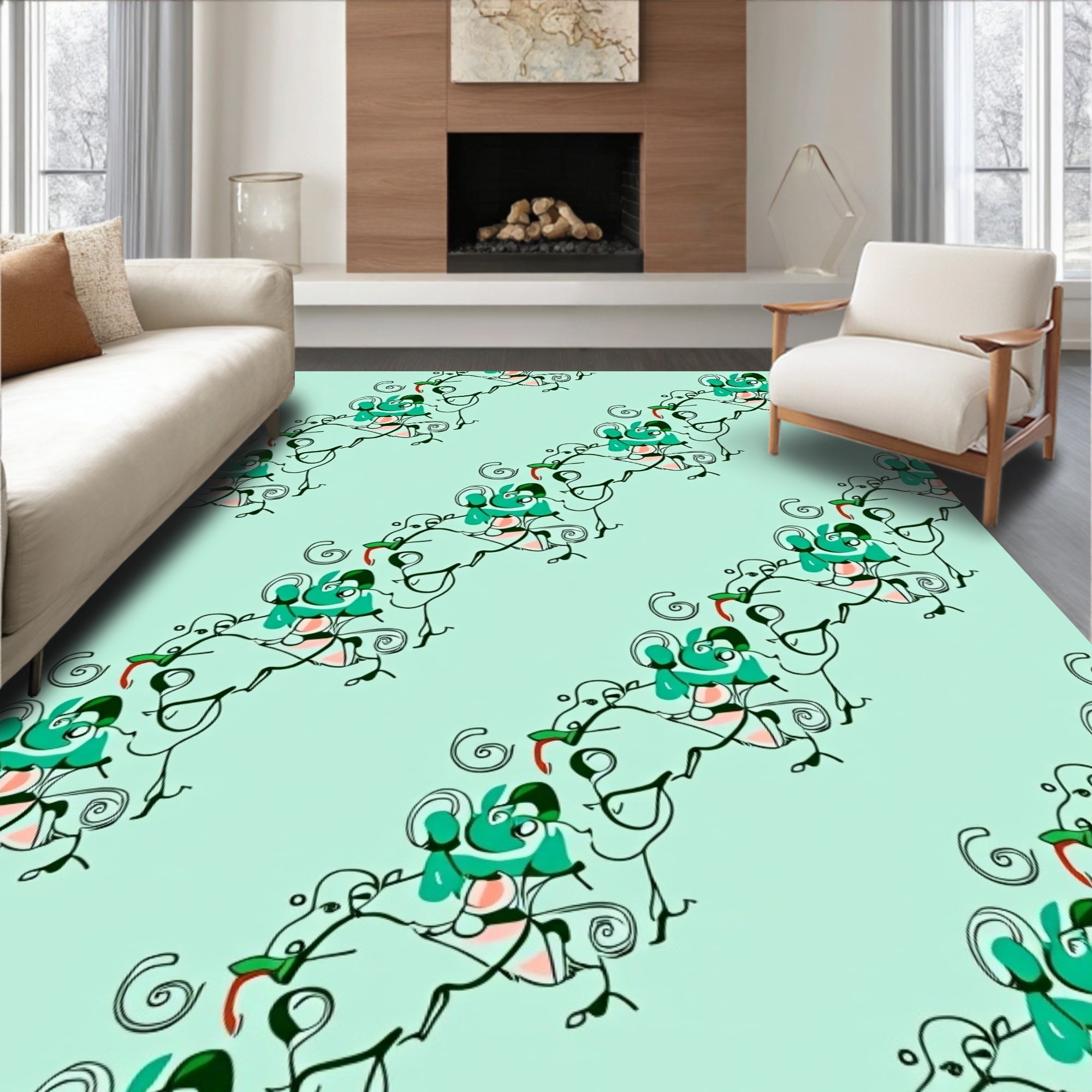 Vintage Botanical Scroll Cascade (Green) - ODIKA