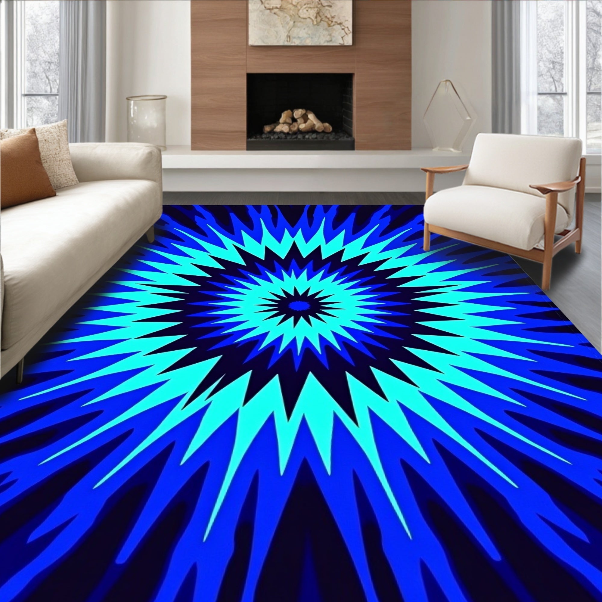 Starburst Radiant Splash Dyed Artistic (Blue) - ODIKA