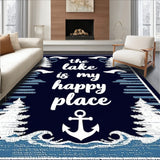 Retreat Welcome with Happy Place Quote Decorative Entry(Blue)