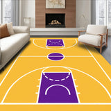 Basketball Court Yellow Floor Purple Key White Lines(Yellow)