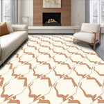 Contemporary Hexagonal Mosaic with Interlocking Accents (Beige) - ODIKA