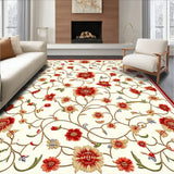 Artistic Floral Area Vintage Non Slip Style(White)