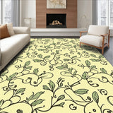 Botanical Vine Scrolls with Stylized Leaf Embellishments and Vintage Charm(Yellow)