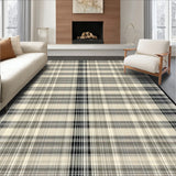 Dual Tone Plaid Area Minimalist Checkered Floor Covering(Beige)