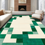 Elegant Green Beige Mosaic Inspired Indoor with Angular Motifs(Green)