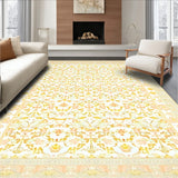 Charming Bloom – Elegant Beige Area with Petal Design(White)