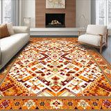 Amber Cascade Decorative Area with Flowing Geometric Motifs(Brown)