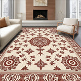 Faded Heirloom Damask Transitional Eclectic Heritage Design (Beige)