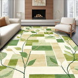 Enchanted Meadow Pathway Area with Modern Foliage Geometry(Green)