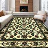 Ultra Soft Area Rug, Non Slip, Stain Resistant, Washable Area Rugs for Living Room, Bedroom, Distressed Green and Brown Living Room Rug(Beige)