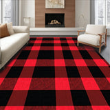 Country Farmhouse Checkboard with Barn Style Grid(Red)