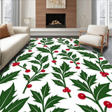Holly Berry Vine Botanical Print Doormat Yuletide(Green)