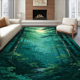 Elegant Floral Motif in Dark Green(Green)