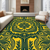 Holiday Forest Interlocking Arabesque with Gold Filigree Highlights(Yellow)