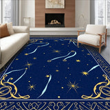 Stellar Constellation with Interlocking Maps and Comet Streaks (Blue)