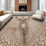 Ultra Soft Area Rug, Non Slip, Stain Resistant, Washable Area Rugs for Living Room, Bedroom, Contemporary Antelope Print Kitchen Rug(Beige)