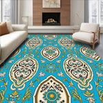 Paisley Garden Ornamental Botanical Print (Blue) - ODIKA